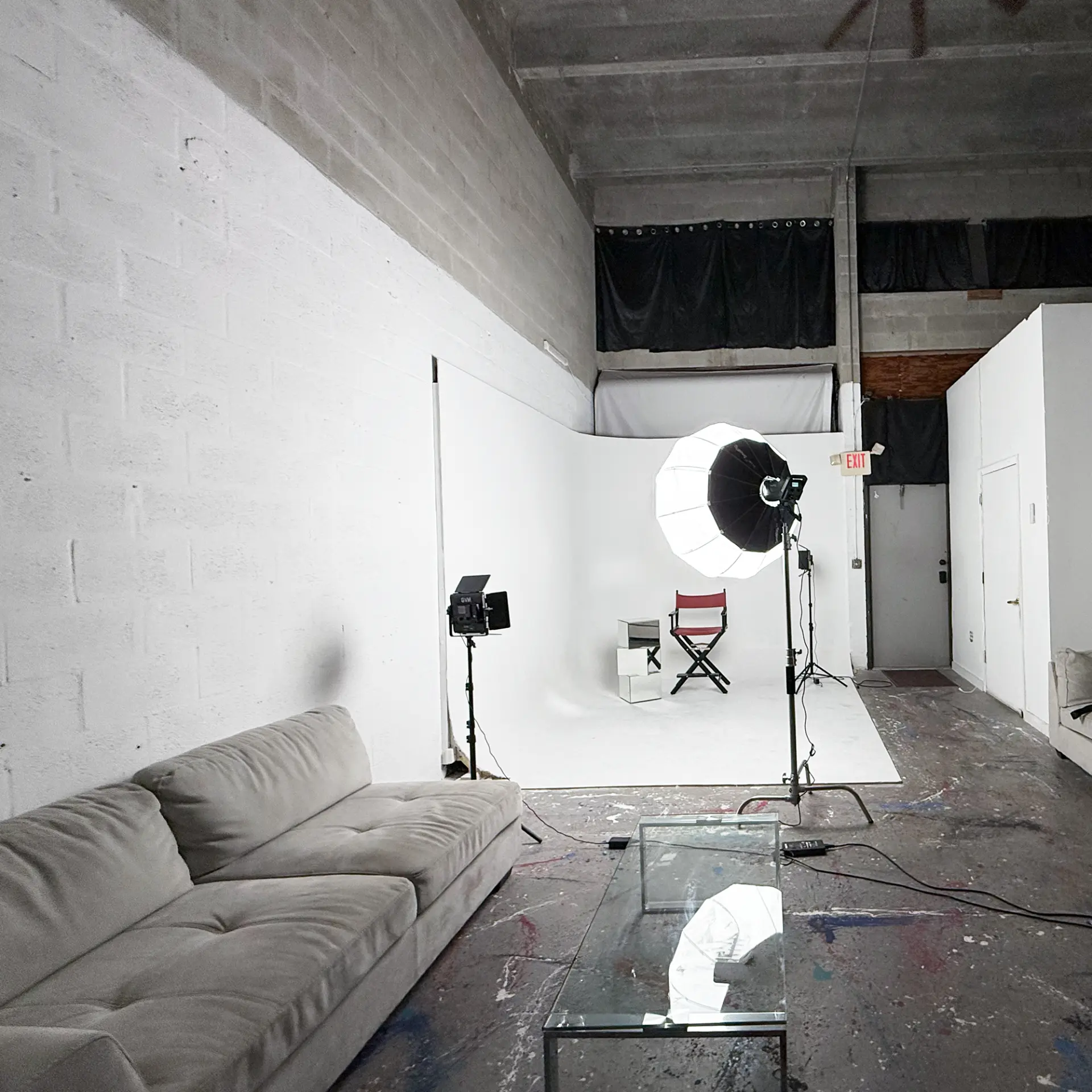 Studio A — the creative suite with cyclorama wall at ALL N 1 STUDIO